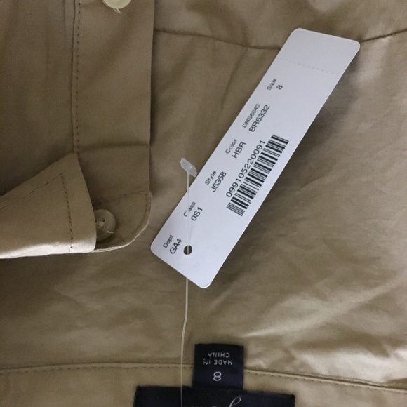 J.CREW Cotton Poplin Waist-Tie Shirt Dress NWT 8 - Picture 8 of 8